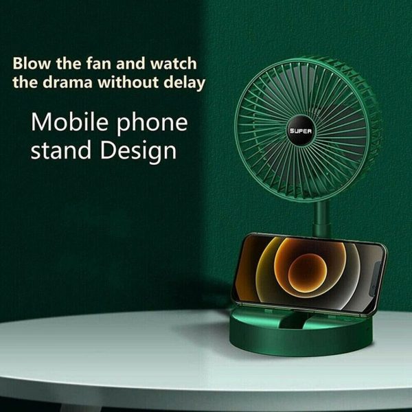 Rechargeable Portable Telescopic Folding Table Fan – 3-Speed Adjustable Desk Fan (Random Color)