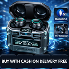 M25 Wireless Earbuds – LED Display | Touch Control | Long-Lasting Performance