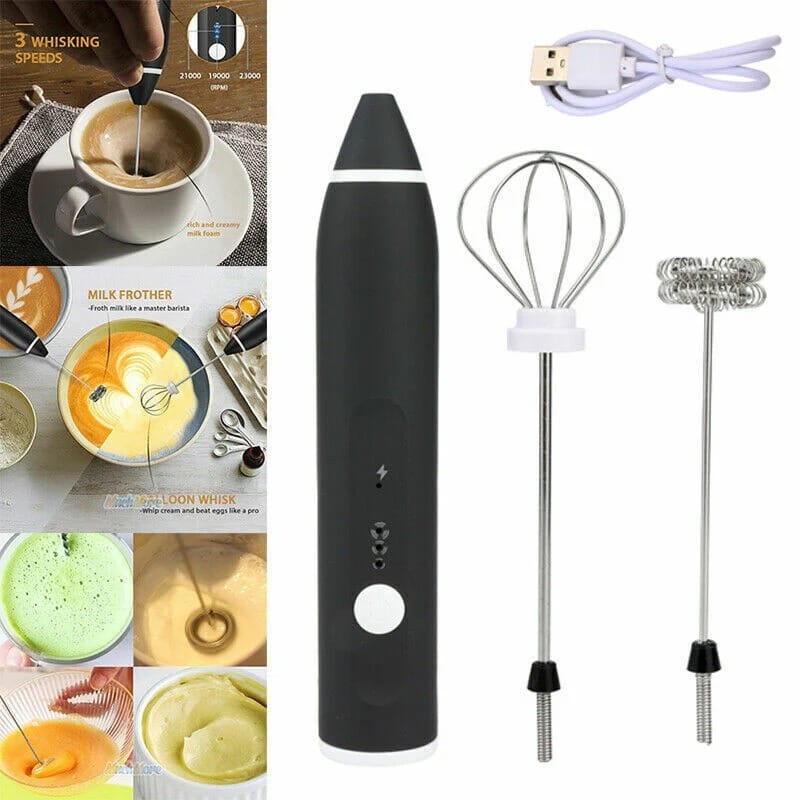 2-in-1 Rechargeable Coffee Beater & Electric Milk Frother – Smooth Mixing, Compact & Easy to Use