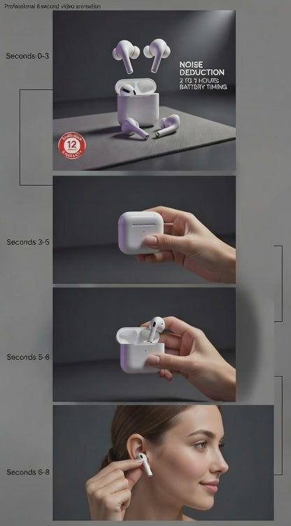 TWS Wireless Airbuds with Noise Reduction & Charging Case